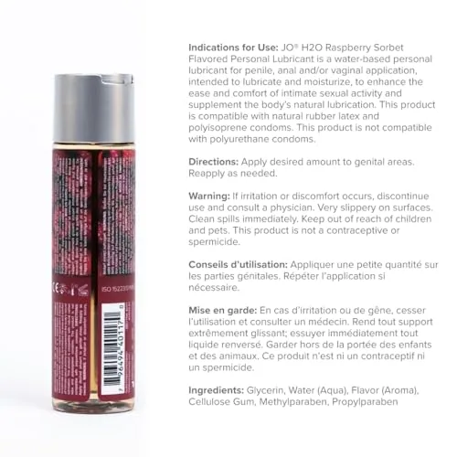 JO H2O Raspberry Sorbet Flavored, 4 oz view 2