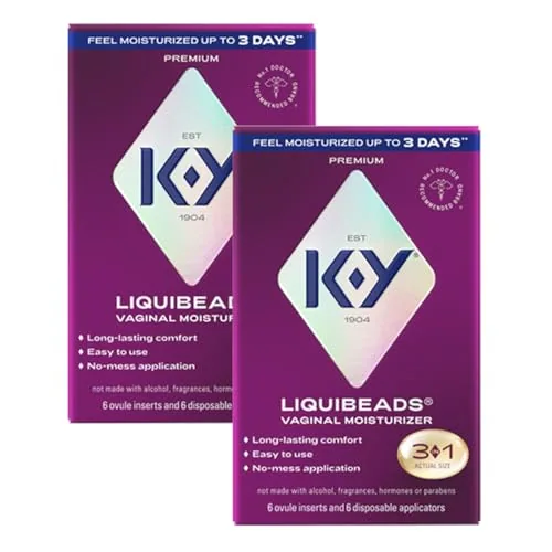 K-Y Liquibeads Silicone Moisturizer, 6 Inserts (2-pack)