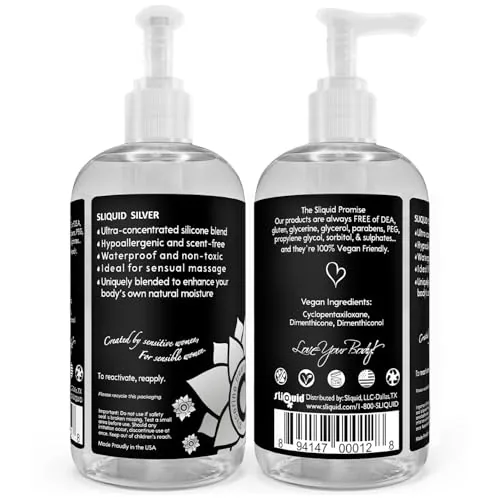 Sliquid Silver Silicone Lube, 8.5 oz view 2