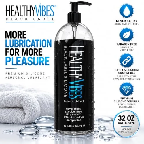 Healthy Vibes Silicone Lube, 32 oz view 2