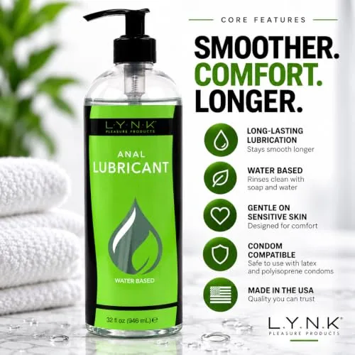 LYNK Water-Based Anal Lube, 32 oz view 2