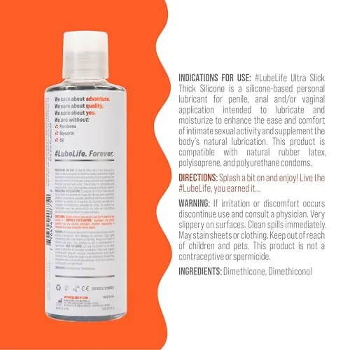 LubeLife Ultra Slick Thick Silicone Lube, 8 fl oz view 2
