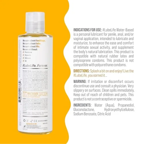 LubeLife Water Based Lube, 8 fl oz view 2