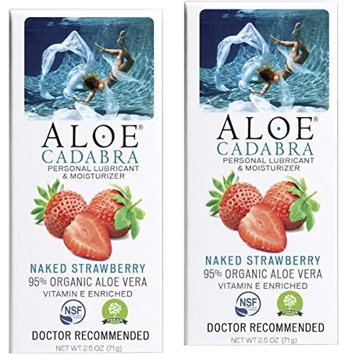 Aloe Cadabra Naked Strawberry Aloe Lube, 2.5 oz (2-pack)