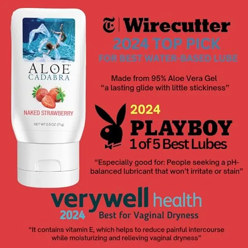 Aloe Cadabra Naked Strawberry Aloe Lube, 2.5 oz (5-pack) view 2