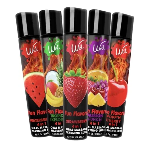 Wet Warming Flavored Lube Sampler, 5 x 1 oz