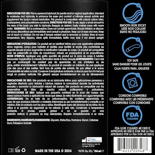 Wet Silver Water Based Lube, 9 oz view 2