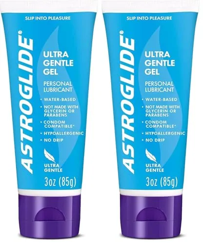 Astroglide Ultra Gentle Gel Lube, 3 oz (2-pack)
