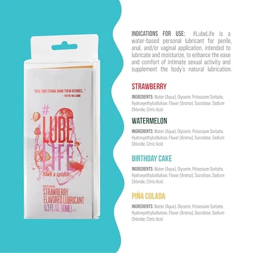 LubeLife Flavored Lube Variety Pack, 8 x 0.3 fl oz view 2