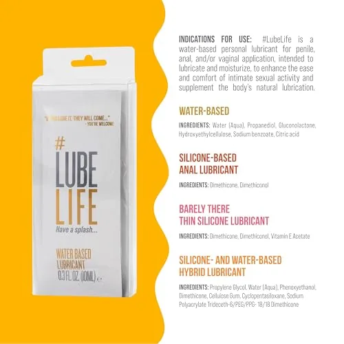 LubeLife Assortment Sampler, 8 x 0.3 fl oz packets view 2