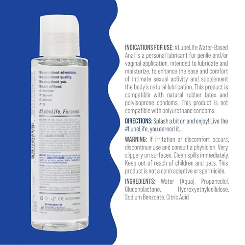 LubeLife Water Based Anal Lube, 4 fl oz view 2