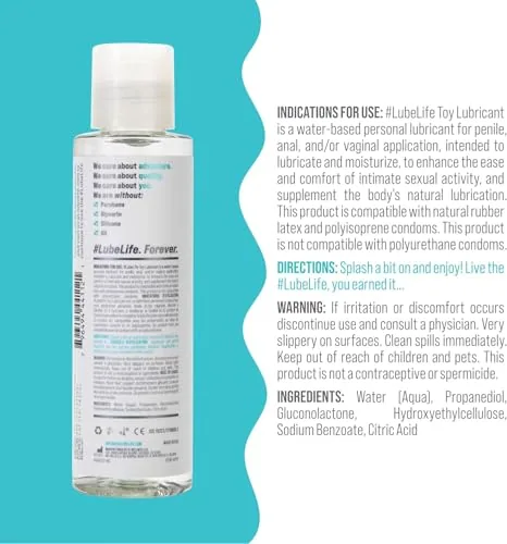 LubeLife Water Based Toy Lube, 4 fl oz view 2