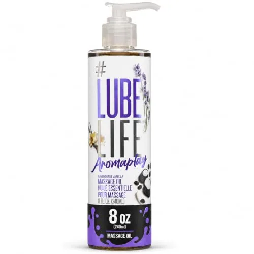 LubeLife Aromaplay Lavender Vanilla Massage Oil, 8 fl oz