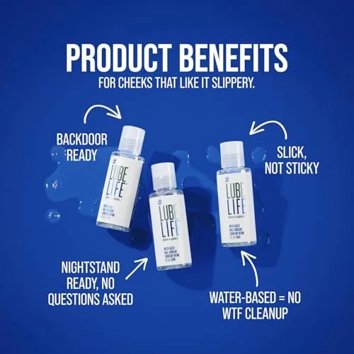 LubeLife Water Based Anal Lube, 3 x 2 fl oz view 5
