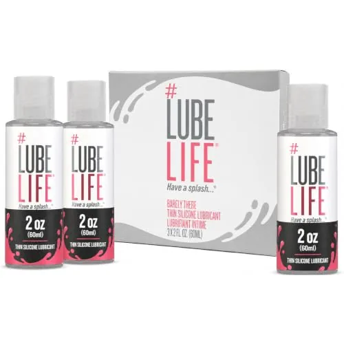 LubeLife Barely There Thin Silicone Lube, 3 x 2 fl oz
