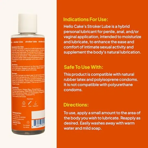 Hello Cake Stroker Lube Hybrid, 8 oz view 2