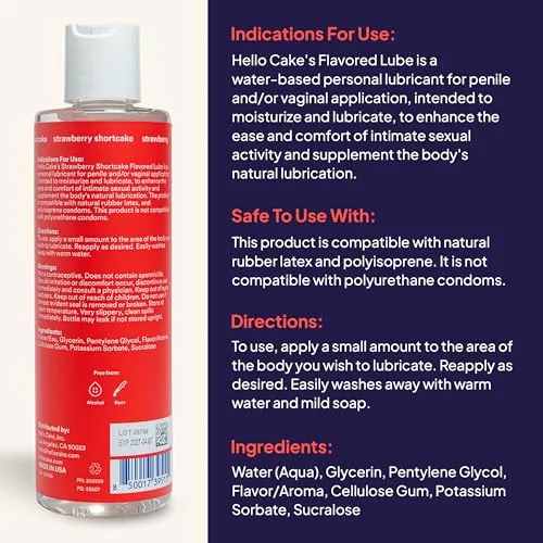 Hello Cake Strawberry Shortcake Flavored Lube, 8 oz view 2