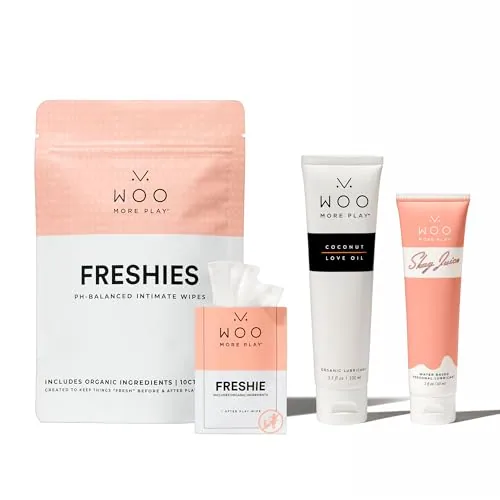 Woo More Play Love Oil, Water-Based Lube & Wipes Set