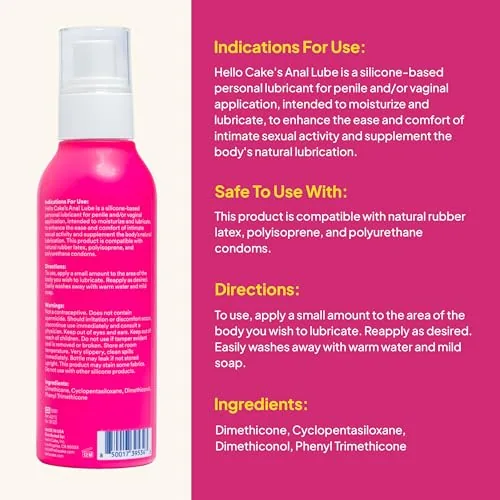 Hello Cake Anal Silicone Lube, 3.3 oz view 2