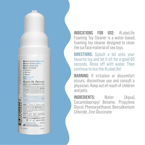 LubeLife Foaming Toy Cleaner Spray, 1.7 oz view 2
